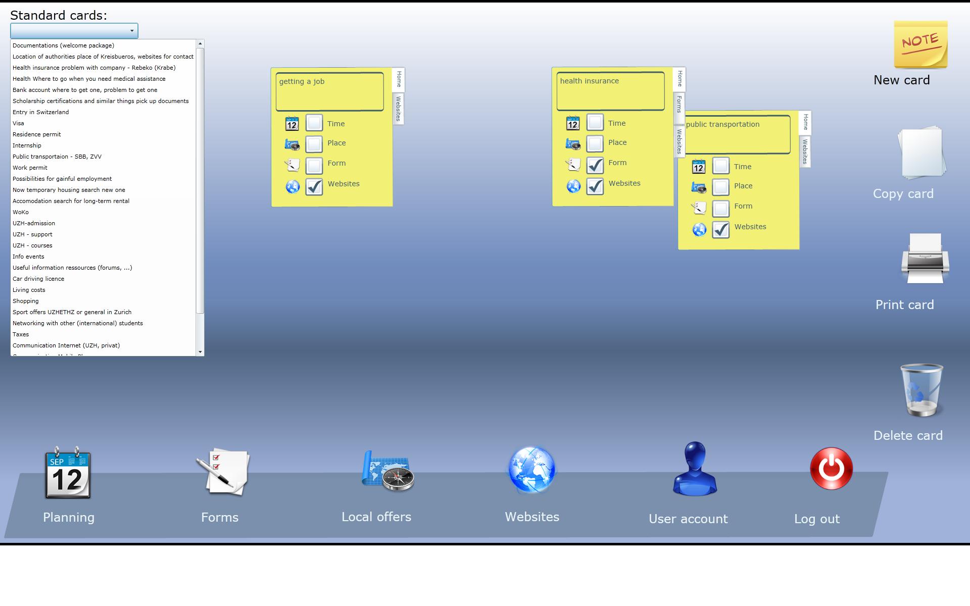 Main screen